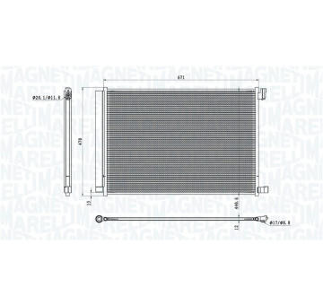 Kondenzátor, klimatizace MAGNETI MARELLI 350203101300