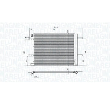 Kondenzátor, klimatizace MAGNETI MARELLI 350203106200