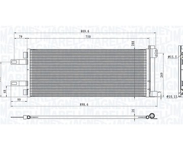 Kondenzátor, klimatizace MAGNETI MARELLI 350203623000