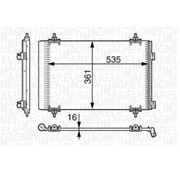 Kondenzátor, klimatizace MAGNETI MARELLI 350203721000