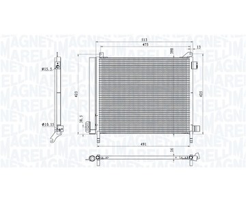 Kondenzátor, klimatizace MAGNETI MARELLI 350203793000