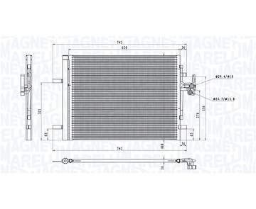 Kondenzátor, klimatizace MAGNETI MARELLI 350203873000