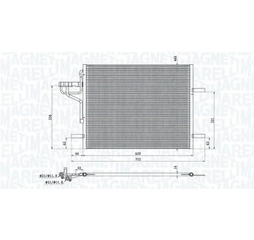 Kondenzátor, klimatizace MAGNETI MARELLI 350203876000