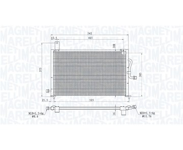 Kondenzátor, klimatizace MAGNETI MARELLI 350203885000