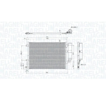 Kondenzátor, klimatizace MAGNETI MARELLI 350203893000