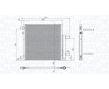 Kondenzátor, klimatizace MAGNETI MARELLI 350203908000