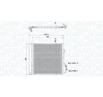 Kondenzátor, klimatizace MAGNETI MARELLI 350203921000