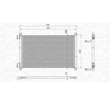 Kondenzátor, klimatizace MAGNETI MARELLI 350203944000