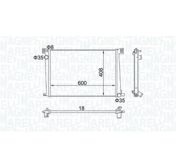 Chladič, chlazení motoru MAGNETI MARELLI 350213168600