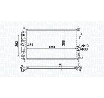 Chladič motora MAGNETI MARELLI 350213206400