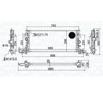 Chladič, chlazení motoru MAGNETI MARELLI 350213206700