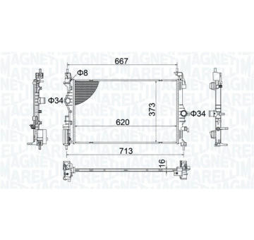 Chladič motora MAGNETI MARELLI 350213206800