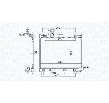 Chladič, chlazení motoru MAGNETI MARELLI 350213208400