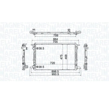 Chladič, chlazení motoru MAGNETI MARELLI 350213208900