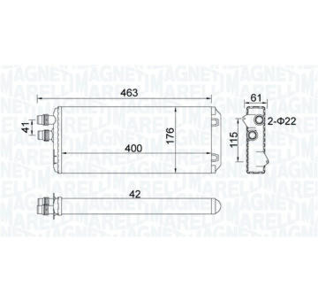 Výměník tepla, vnitřní vytápění MAGNETI MARELLI 350218325000