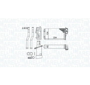 Výměník tepla, vnitřní vytápění MAGNETI MARELLI 350218466000