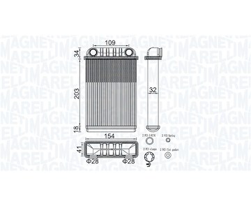 Výměník tepla, vnitřní vytápění MAGNETI MARELLI 350218512000