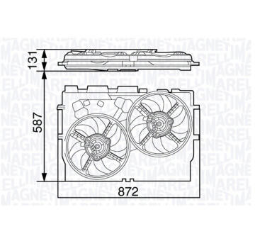 Větrák, chlazení motoru MAGNETI MARELLI 069422582010