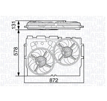 Větrák, chlazení motoru MAGNETI MARELLI 069422583010