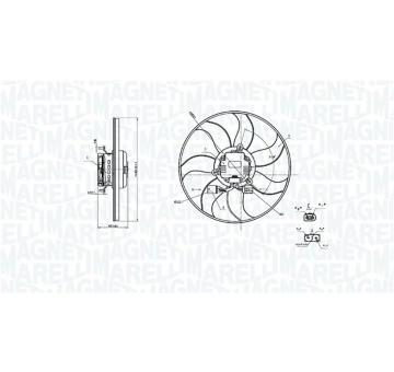 Větrák, chlazení motoru MAGNETI MARELLI 069422908010