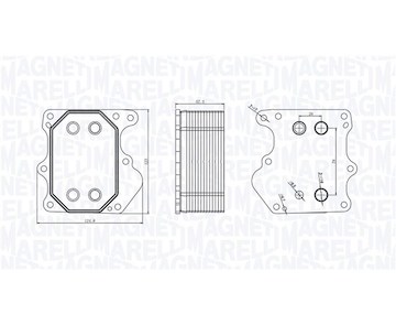 Olejový chladič, motorový olej MAGNETI MARELLI 350300001600