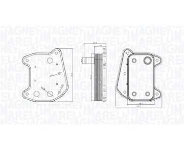 Olejový chladič, motorový olej MAGNETI MARELLI 350300001700