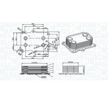 Olejový chladič, motorový olej MAGNETI MARELLI 350300004300