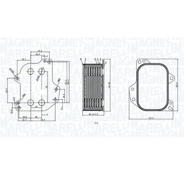Olejový chladič, motorový olej MAGNETI MARELLI 350300005700