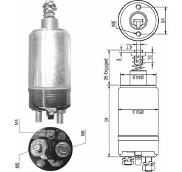 Elektromagnetický spínač, startér MAGNETI MARELLI 940113050251