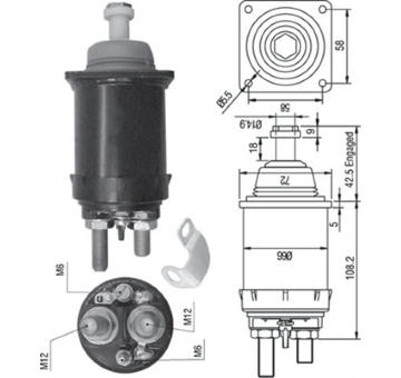 Elektromagnetický spínač pre żtartér MAGNETI MARELLI 940113050314