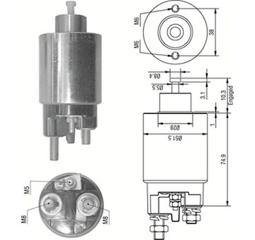 Elektromagnetický spínač, startér MAGNETI MARELLI 940113050354