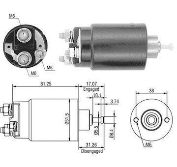 Elektromagnetický spínač, startér MAGNETI MARELLI 940113050404