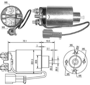 Elektromagnetický spínač pre żtartér MAGNETI MARELLI 940113050481