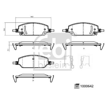 Sada brzdových destiček, kotoučová brzda FEBI BILSTEIN 1000642