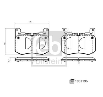Sada brzdových destiček, kotoučová brzda FEBI BILSTEIN 1003196