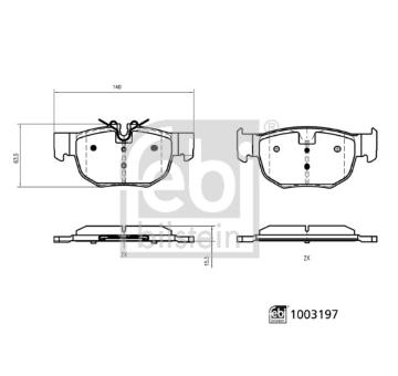 Sada brzdových destiček, kotoučová brzda FEBI BILSTEIN 1003197