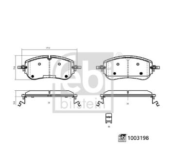 Sada brzdových destiček, kotoučová brzda FEBI BILSTEIN 1003198
