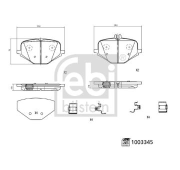 Sada brzdových platničiek kotúčovej brzdy FEBI BILSTEIN 1003345