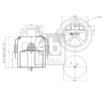 Mech, pneumatické odpružení FEBI BILSTEIN 104537