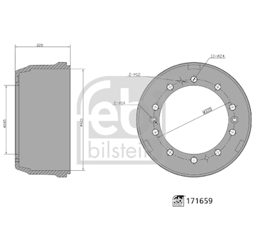 Brzdový buben FEBI BILSTEIN 171659