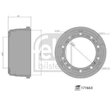 Brzdový buben FEBI BILSTEIN 171663