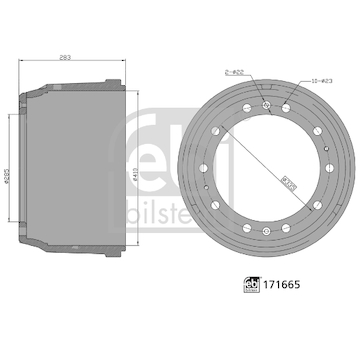 Brzdový buben FEBI BILSTEIN 171665