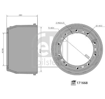 Brzdový buben FEBI BILSTEIN 171668