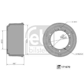 Brzdový buben FEBI BILSTEIN 171670