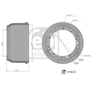 Brzdový buben FEBI BILSTEIN 171672