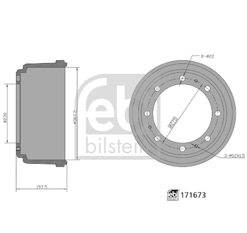 Brzdový buben FEBI BILSTEIN 171673