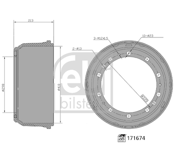 Brzdový buben FEBI BILSTEIN 171674