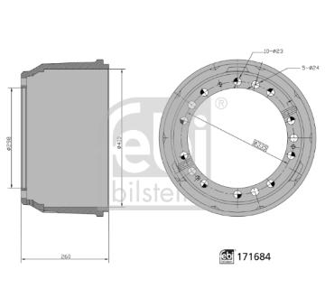 Brzdový buben FEBI BILSTEIN 171684