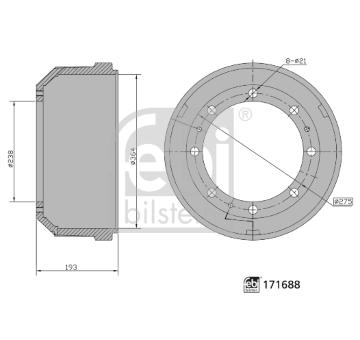 Brzdový buben FEBI BILSTEIN 171688