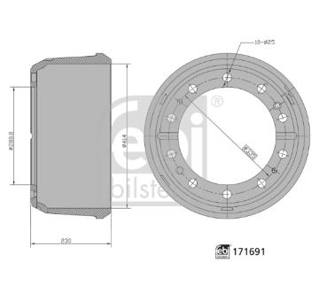 Brzdový buben FEBI BILSTEIN 171691